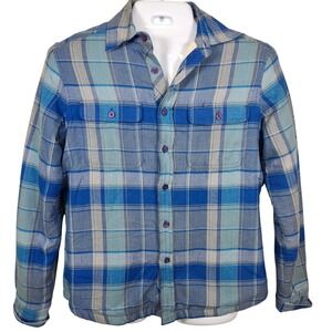 ONeill Flannel Sherpa Lined Shirt Jacket Blue Plaid‎ Mens Small